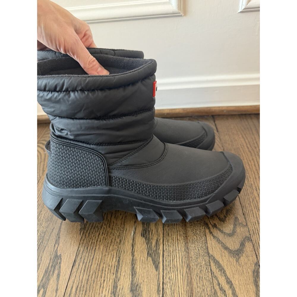 Hunter Intrepid Insulated Warm Snow Short Womens Boots Black US Sz 9 NEW $165 - Picture 3 of 11